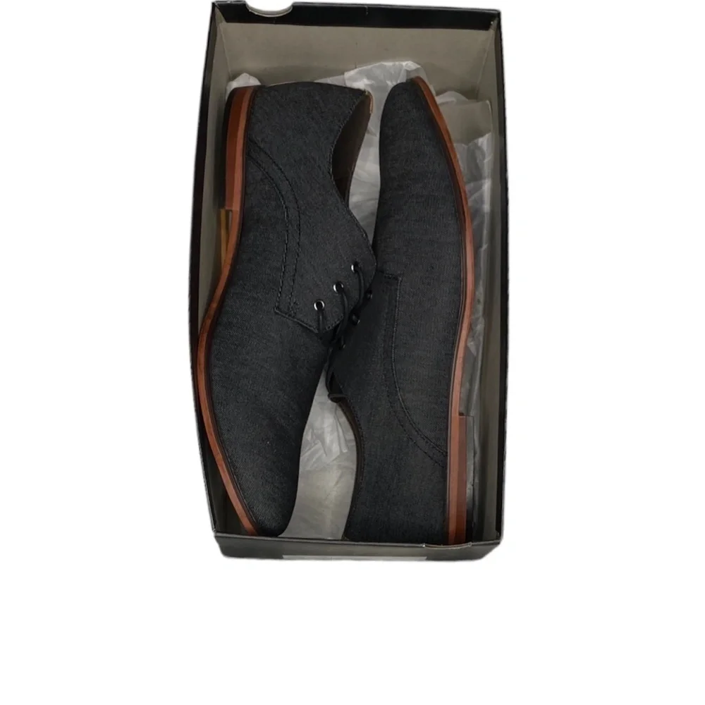NWT Apt. 9 Zayden Denim Lace-Up Derbys (Size: 13, Color: Black)